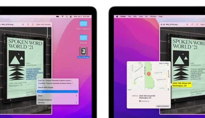 Monterey OCR Özelliği 'Canlı Metin' Sonunda Intel Mac'lere Geliyor 3 live text mac thumb800
