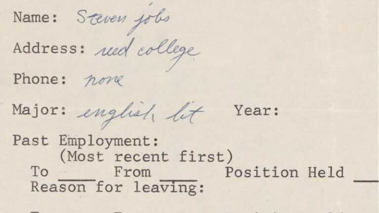 Steve Jobs’un 1973 İş Başvurusu Satılık (NFT Dahil)