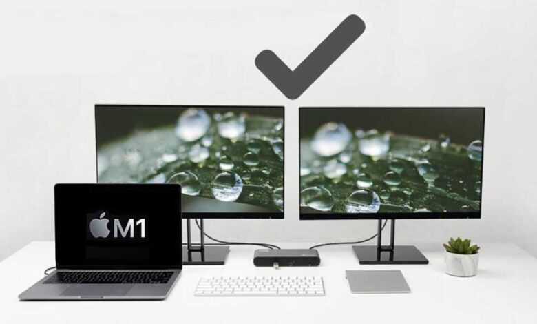 Bir Apple Silicon M1 ve M2 Mac'e iki veya daha fazla harici ekran nasıl bağlanır 15 m1 macbook two external displays 1