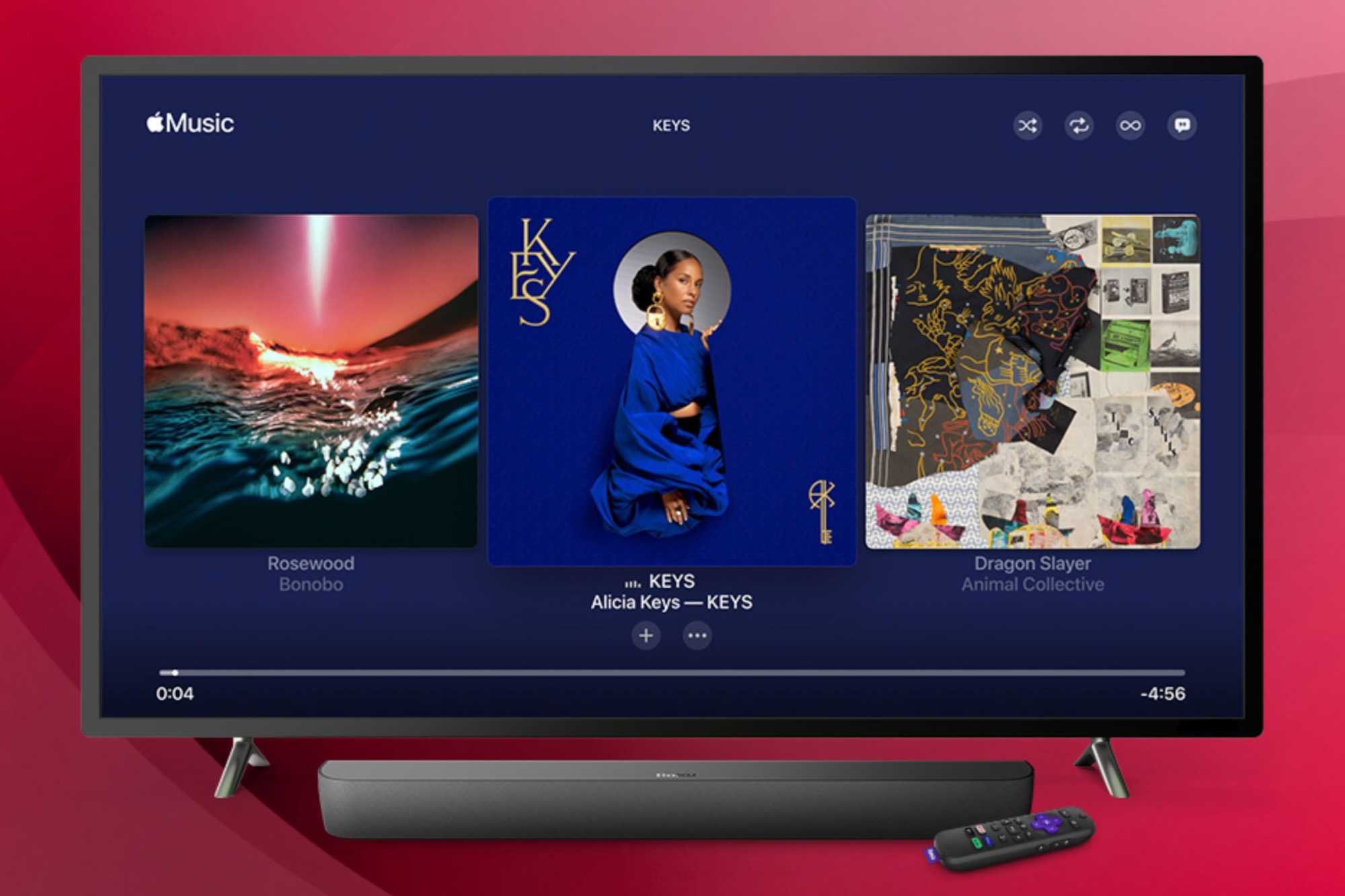 Artık Roku cihazlarında Apple Music'e başlayabilirsiniz 1 Roku cihazında Apple Music uygulaması ana ekranı