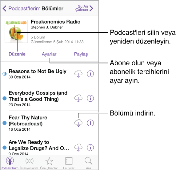 iPhone Podcast’ler 2 iPhone Podcast bölüm listesi ve indirme seçenekleri